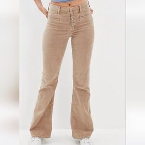 AE Stretch Corduroy Super High-Waisted Flare Pants size 000